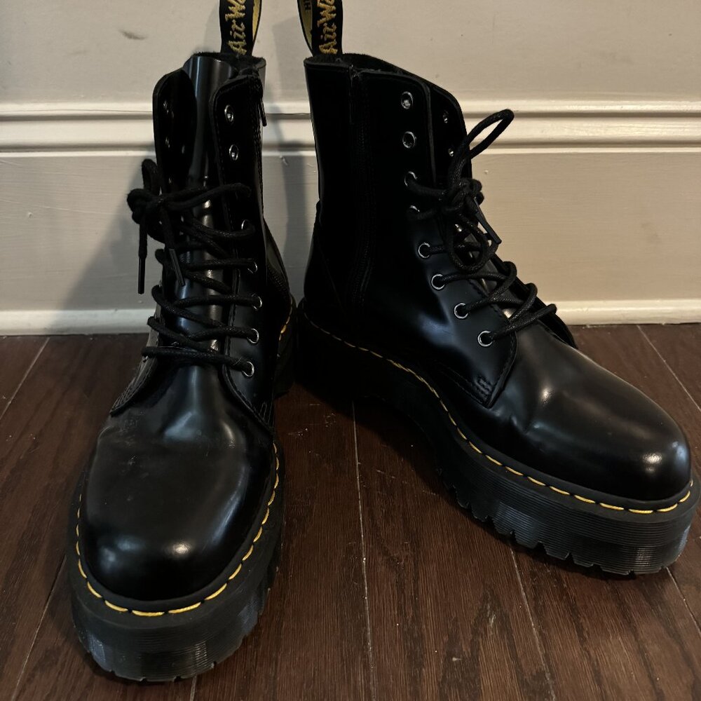 Dr. Martens Jadon Boot Smooth Leather Platforms in Black